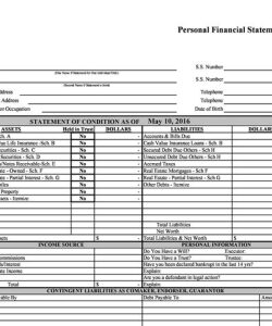 AICPA Personal Financial Statement Template XLS