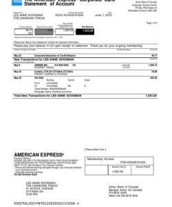 American Express Billing Statement Template