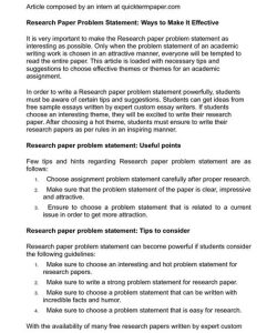 AP Research Problem Statement Template