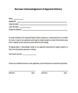 Appraisal Disclosure Statement Template Provided by the SEI