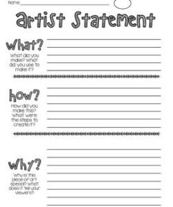 Artist Statement Template for Elementary