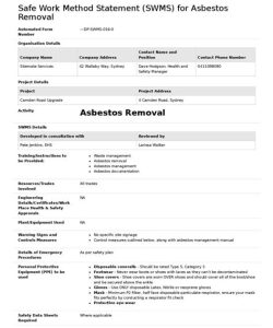 Asbestos Removal Method Statement Template