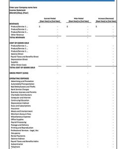 Attorney Profit and Loss Statement Template