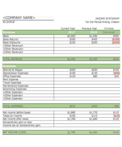 Balance Sheet and Income Statement Template Excel